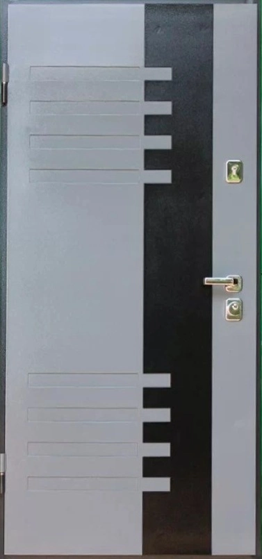 Входная дверь Теплосталь ТС11 сталь (Нст27 RAL7045) (Н9 тик светлый) (Р6) (96 * 205Л)