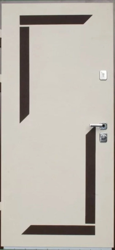 Теплосталь - Входная дверь Теплосталь ТС21 сталь (Нст30 RAL1015) (Н3 белый) (Р6) (96*205Л)