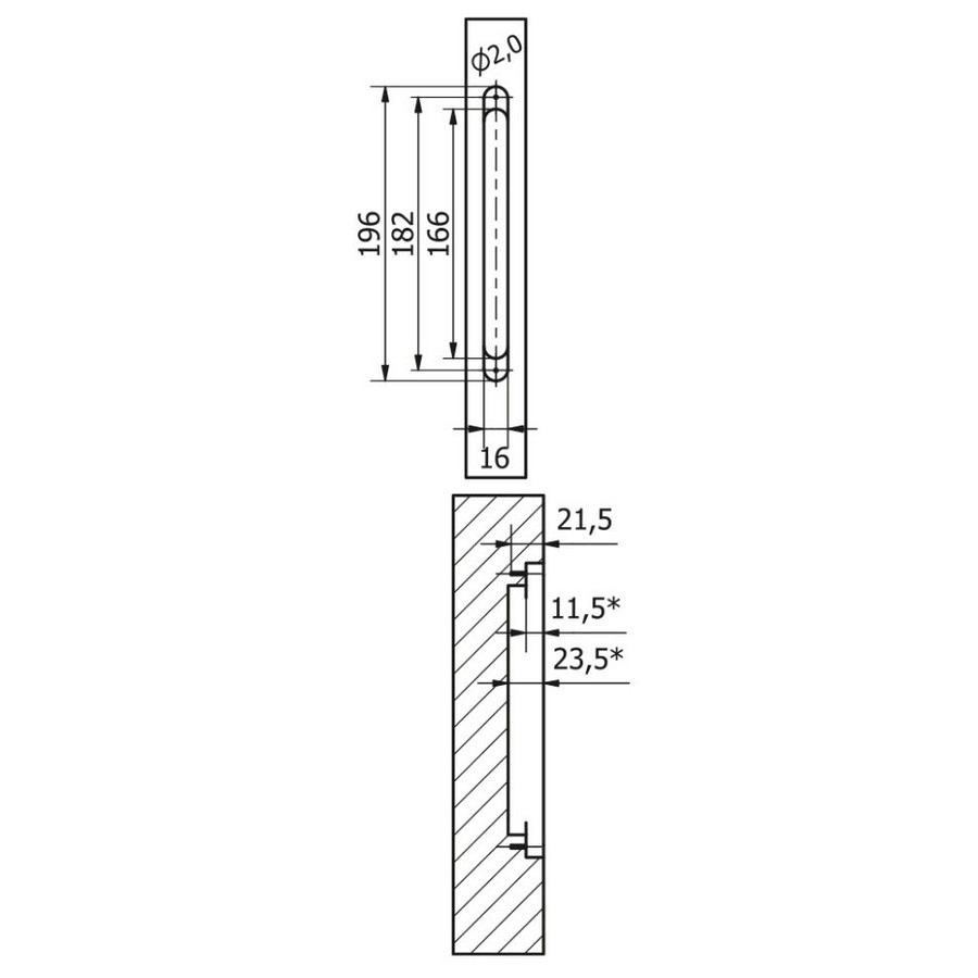 Ручка M&T Minimal - Магнитный блок M&T 108668 хром матовый браш #2