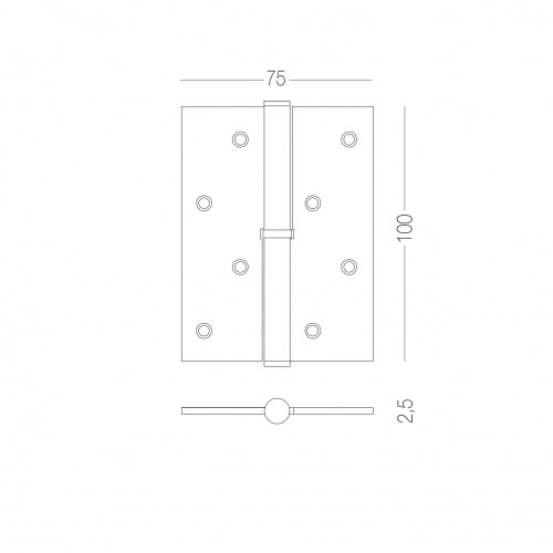 Универсальные дверные петли - Петля для дверей МВМ сьемная левая H-100L #1
