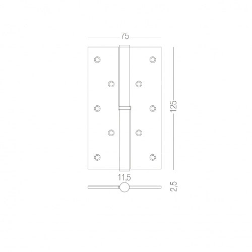 Универсальные дверные петли - Петля для дверей МВМ сьемная правая H-120R #1