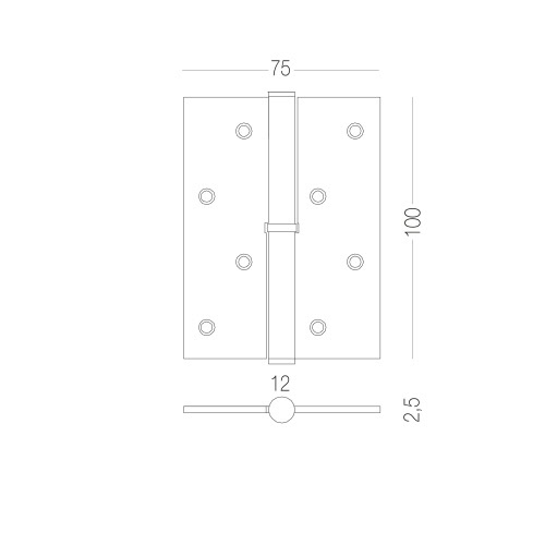 Универсальные дверные петли - Петля для дверей МВМ съемная правая B-100R #2
