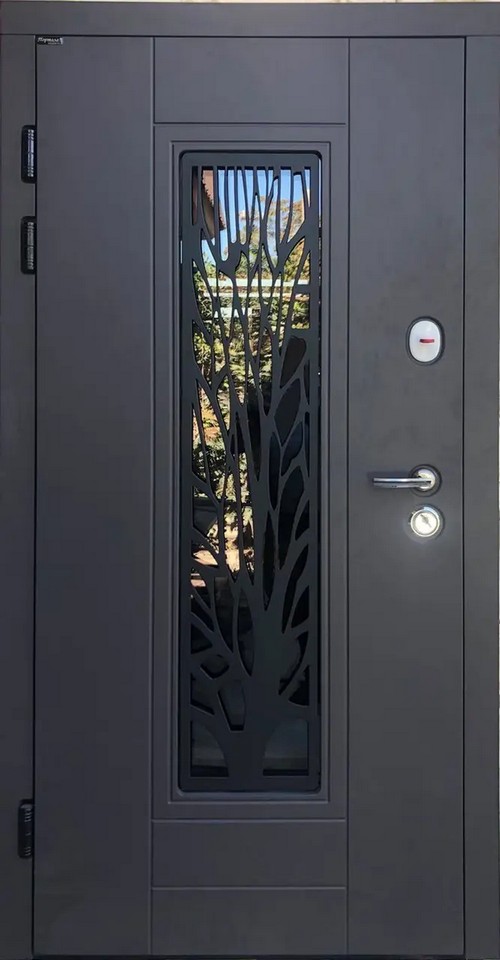 Входные двери - Дверь входная Портала G-7 полимер антрацит серия Трио Термо