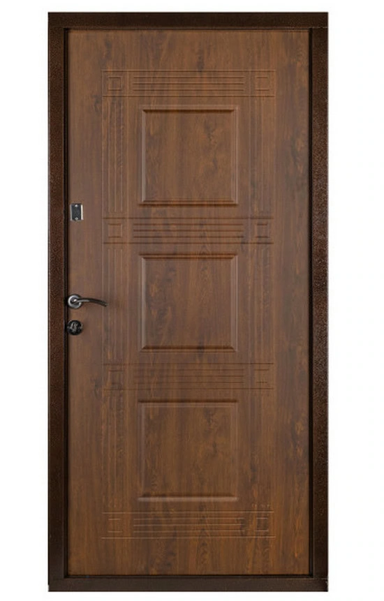 ОПТИМА - Дверь входная Оптима Медь антик ПВХ Дуб темний Б-262 #1