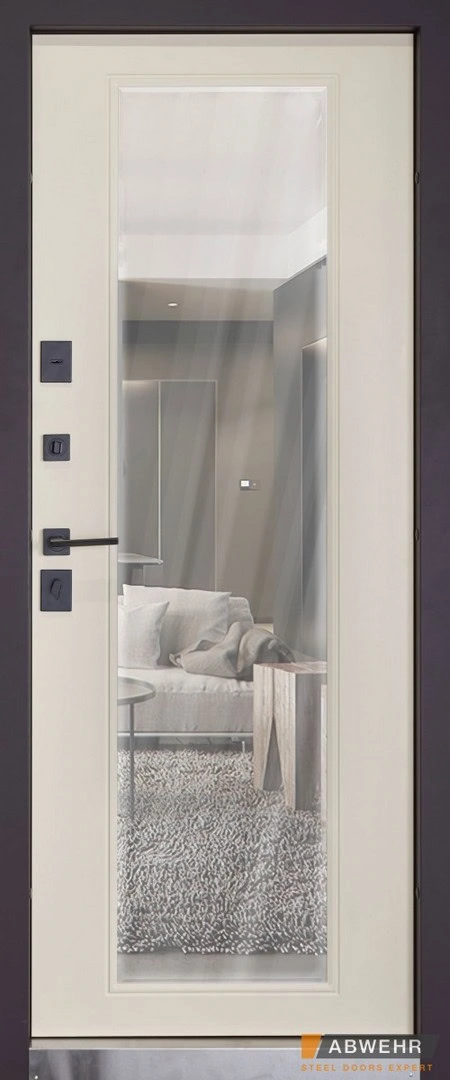 В частный дом - Дверь входная Abwehr с зеркалом модель Mira #2