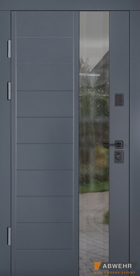 В частный дом - Дверь входная Abwehr с терморазрывом модель Ufo RAL 7016 #1