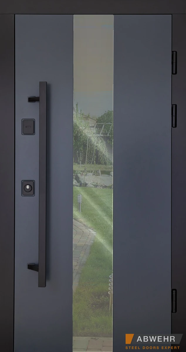 В коттедж - Дверь входная Abwehr с терморазрывом модель Ufo Black #1
